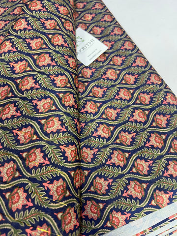 Digital printed munga cotton fabric with Zari lines