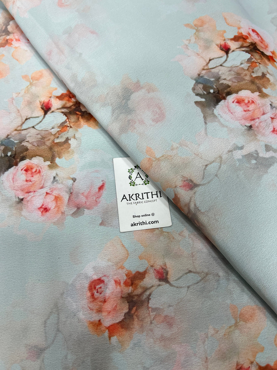 Digital floral printed georgette fabric