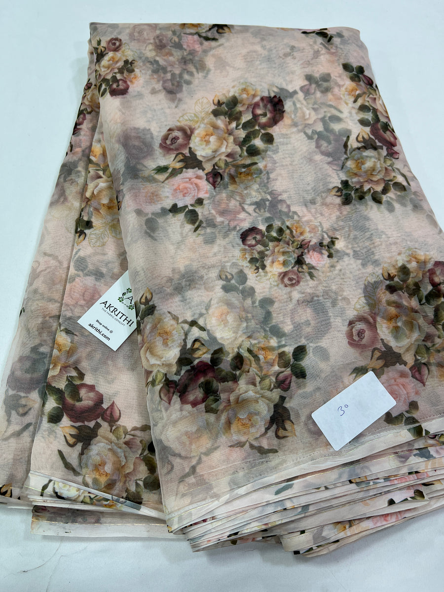 Digital floral Printed organza fabric