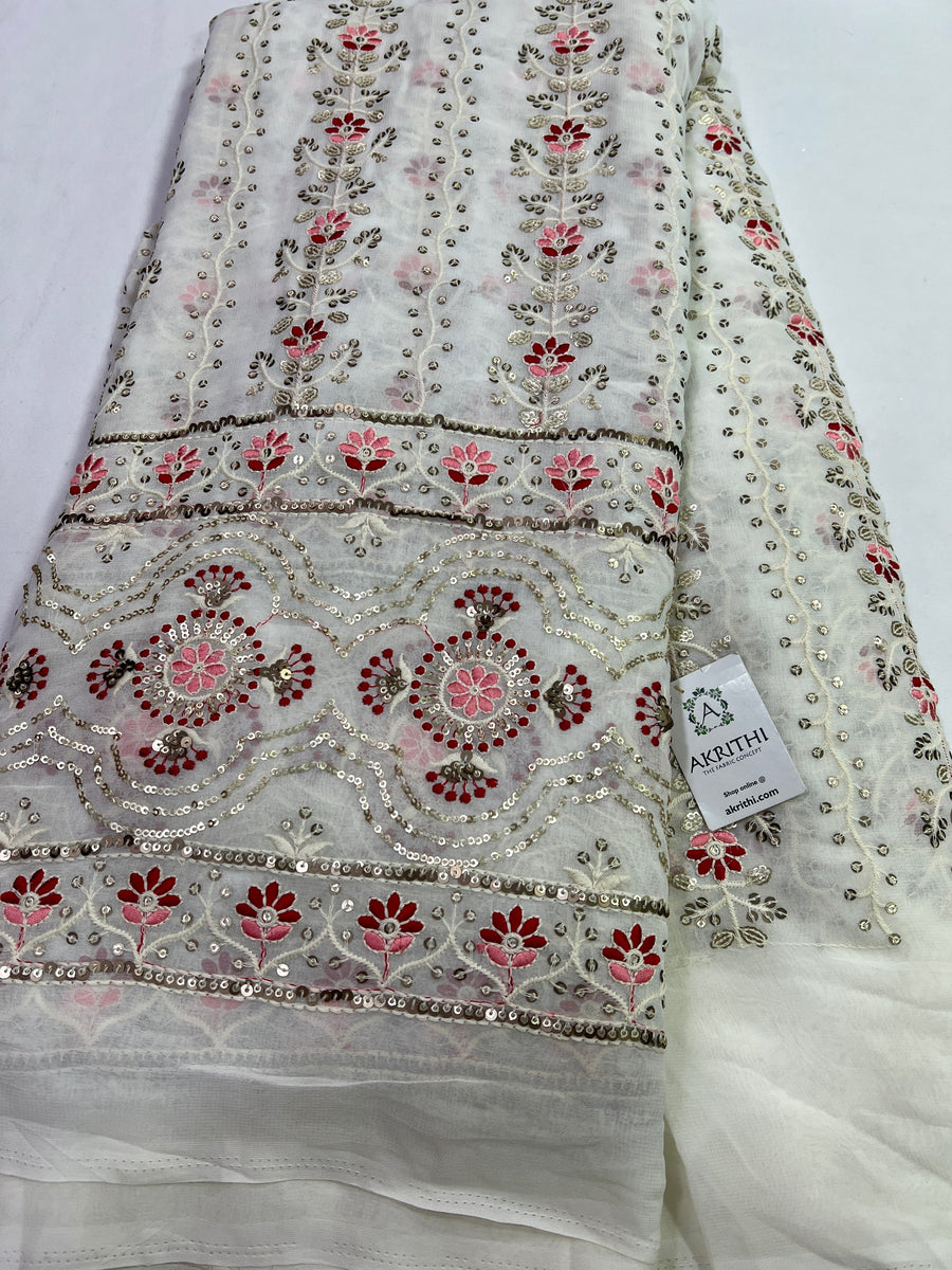 Embroidery on georgette fabric