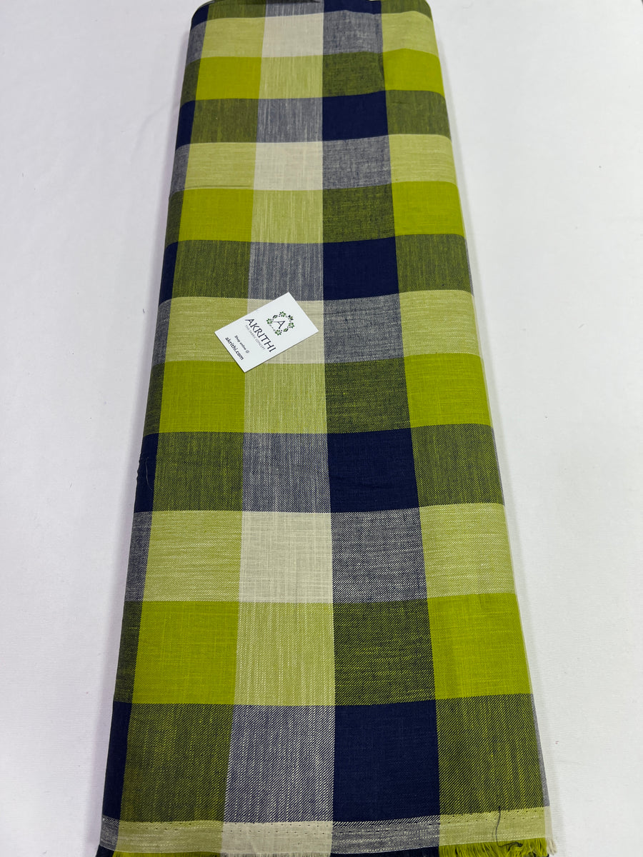 Woven check pure cotton fabric