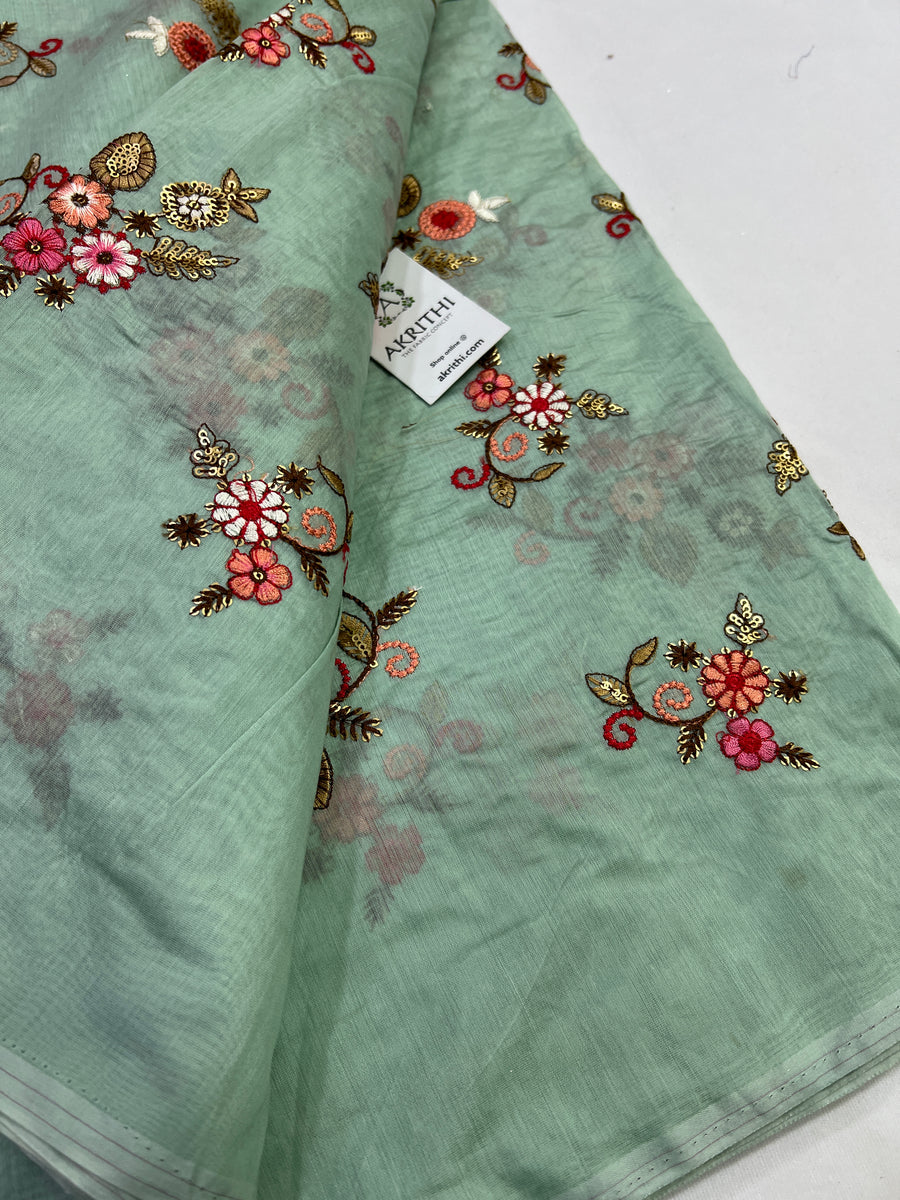 Embroidery on chanderi fabric