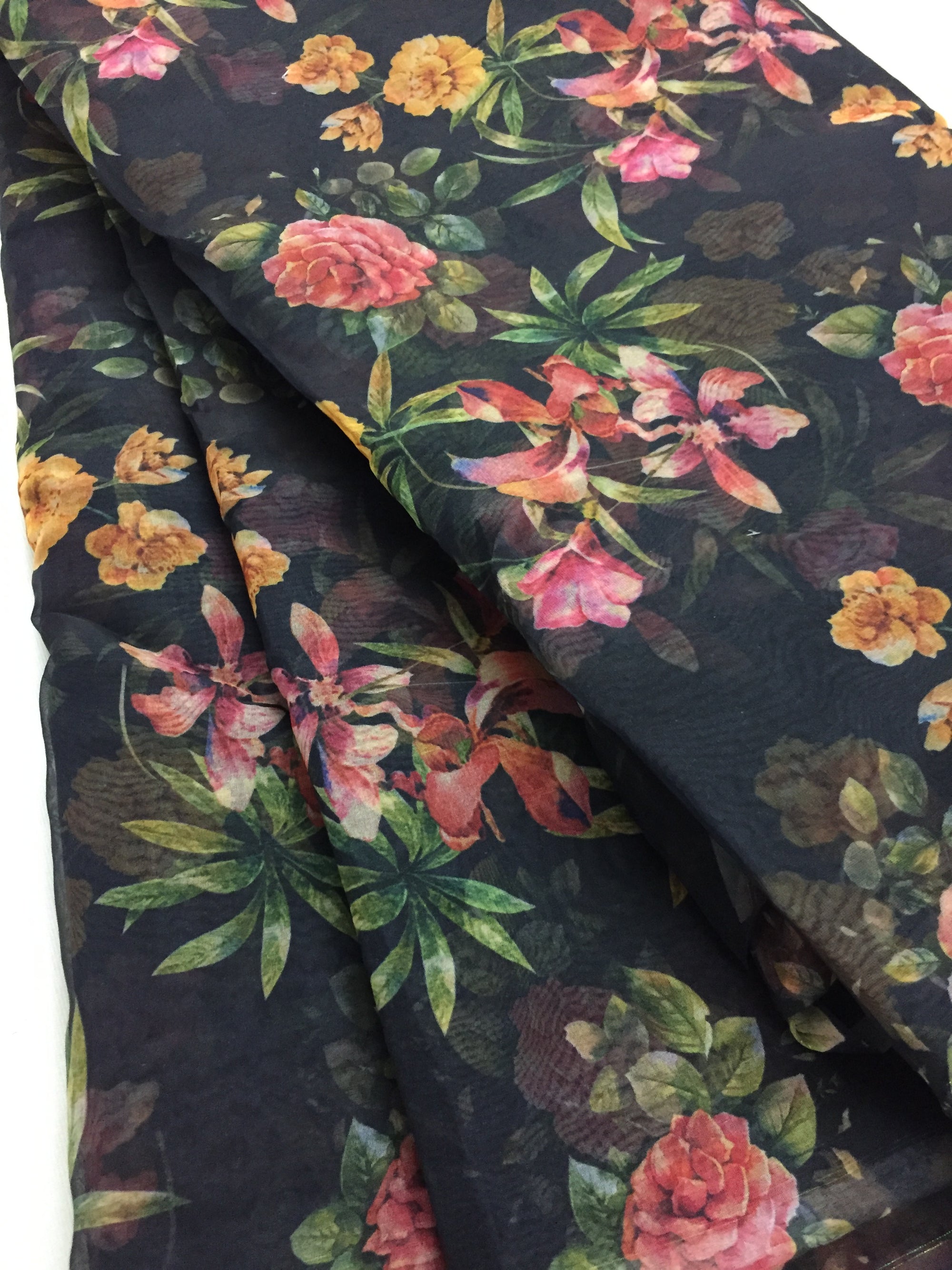 Printed organza fabric