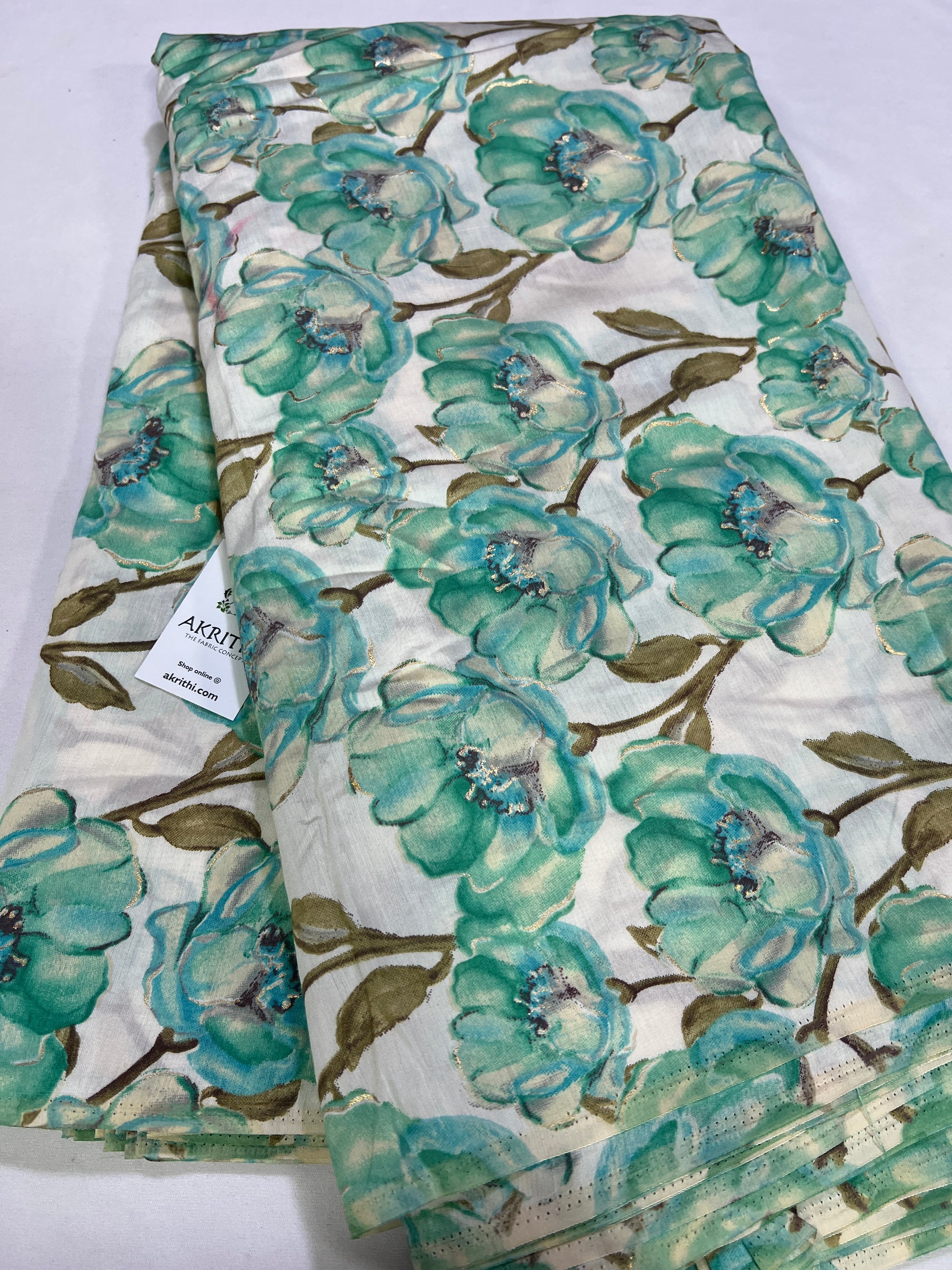 Printed silk fabric