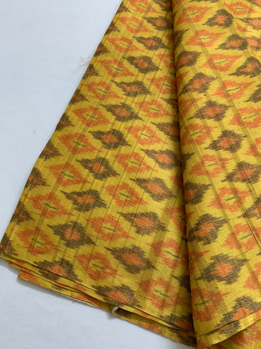 Ikat Printed semi silk fabric