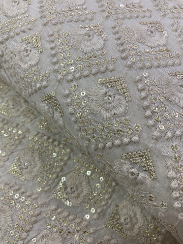 Embroidery on pure georgette fabric