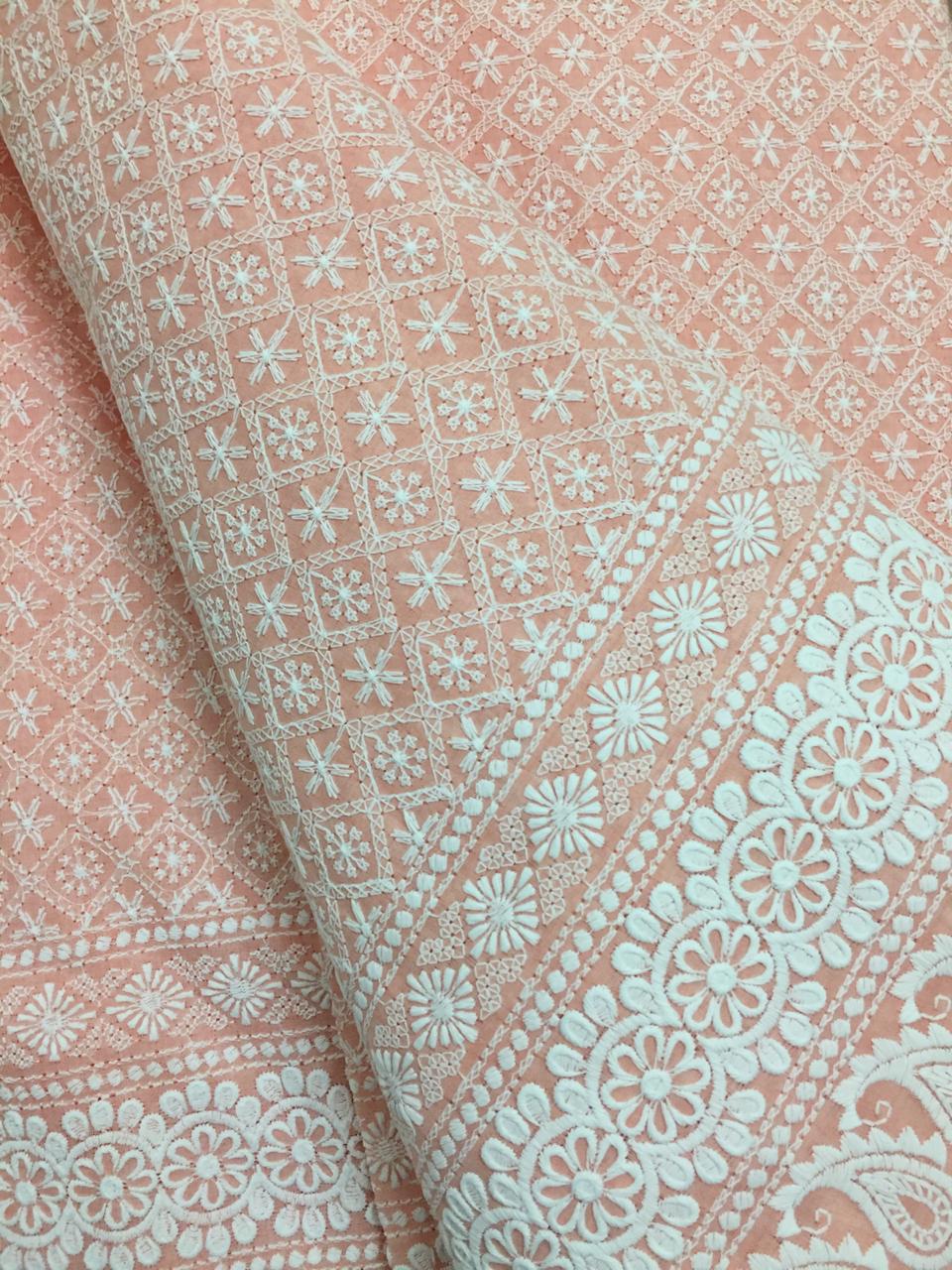 Chikankari hakoba cotton fabric