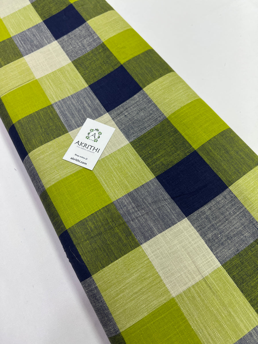 Woven check pure cotton fabric