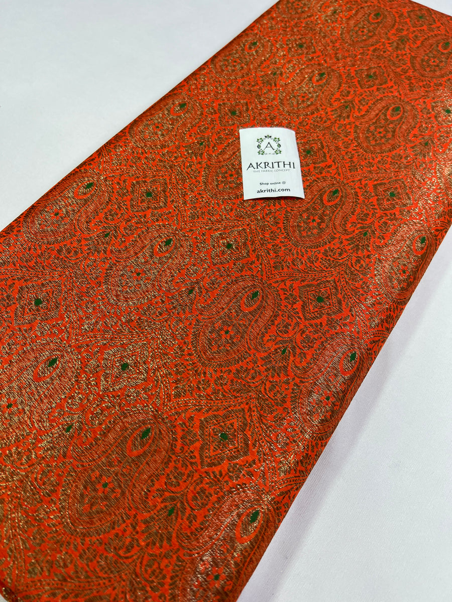 Handloom Banarasi brocade fabric antique zari