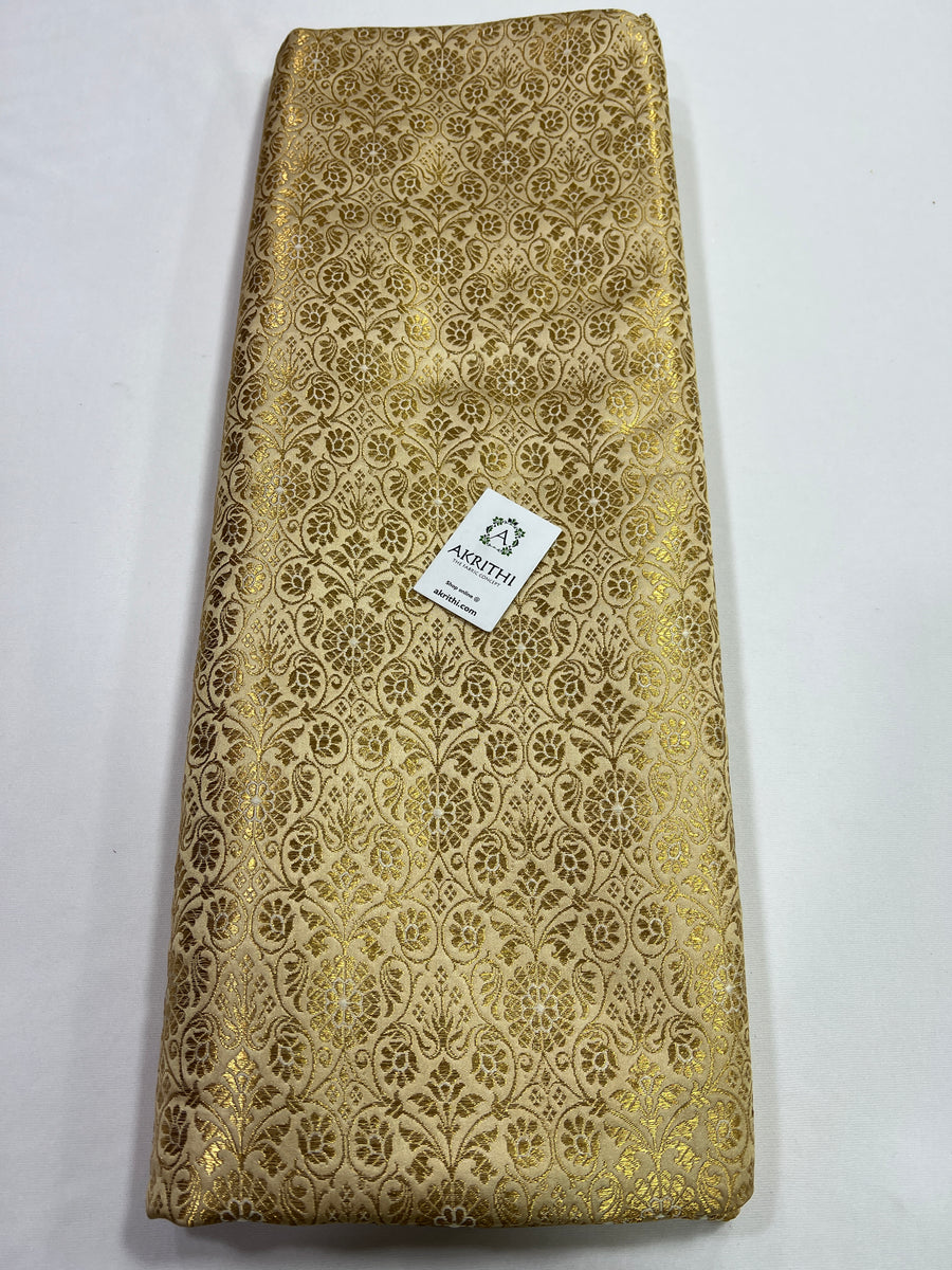 Banarasi brocade fabric beige