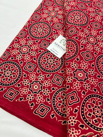 Ajrakh hand block pure cotton fabric
