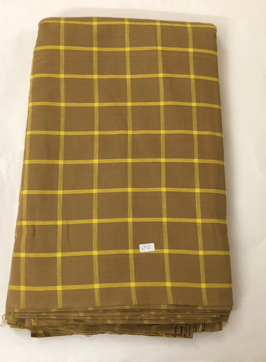 Checkered mercerised cotton fabric