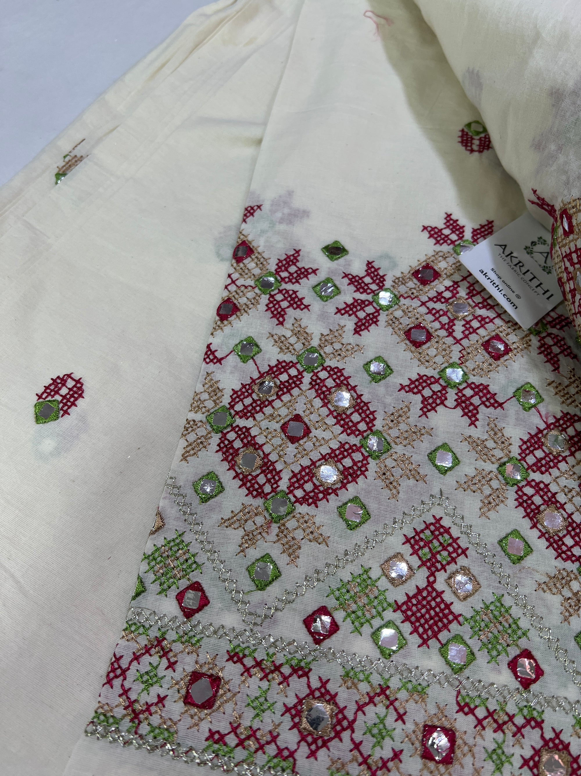 Pure cotton embroidered fabric