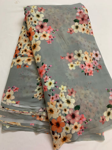 Digital floral Printed georgette fabric