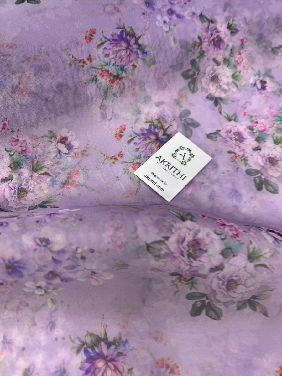 Digital floral Printed organza fabric