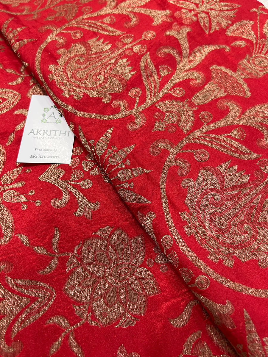 Handloom pure silk Banarasi brocade fabric