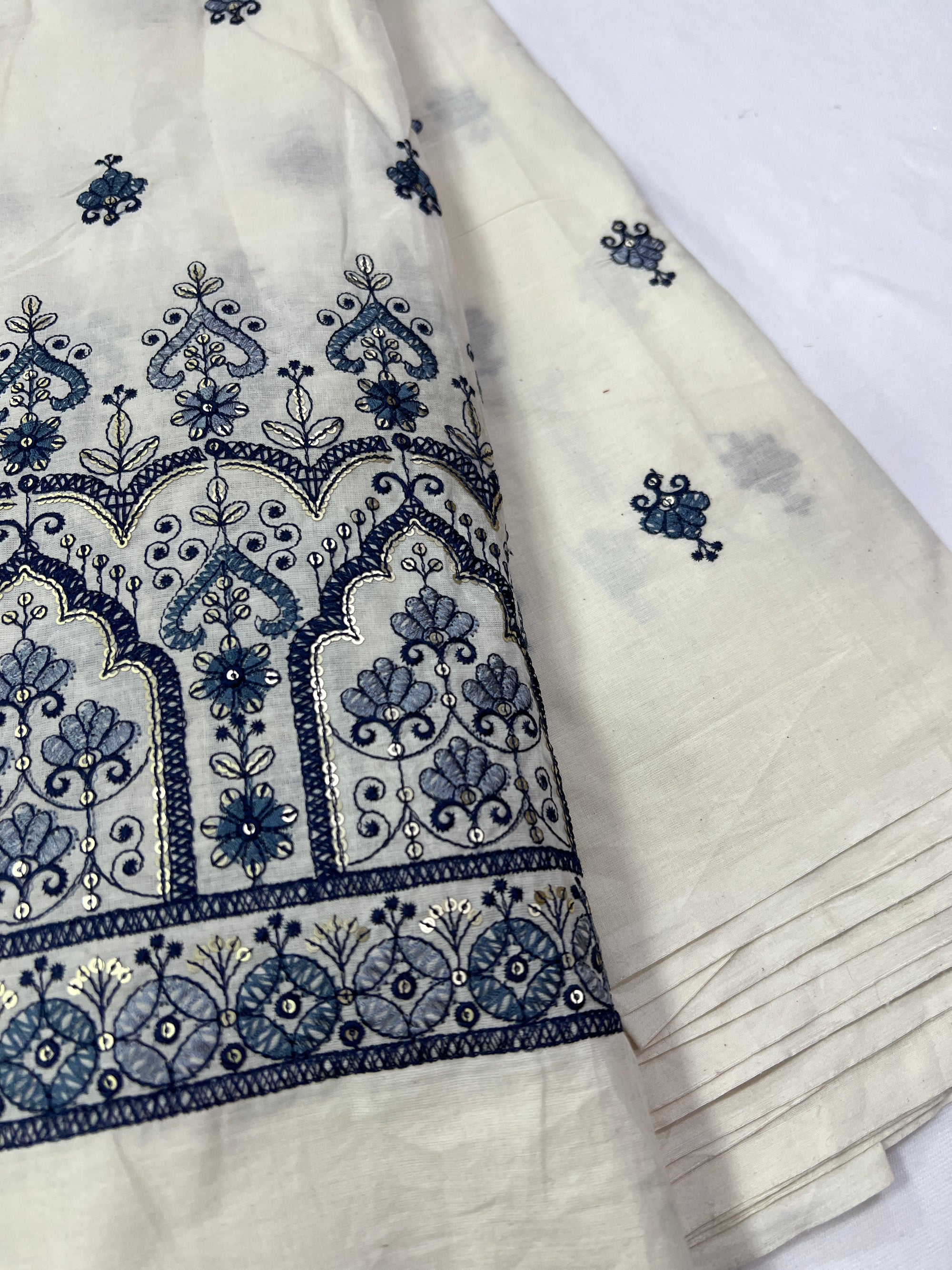 Pure Cotton embroidered fabric