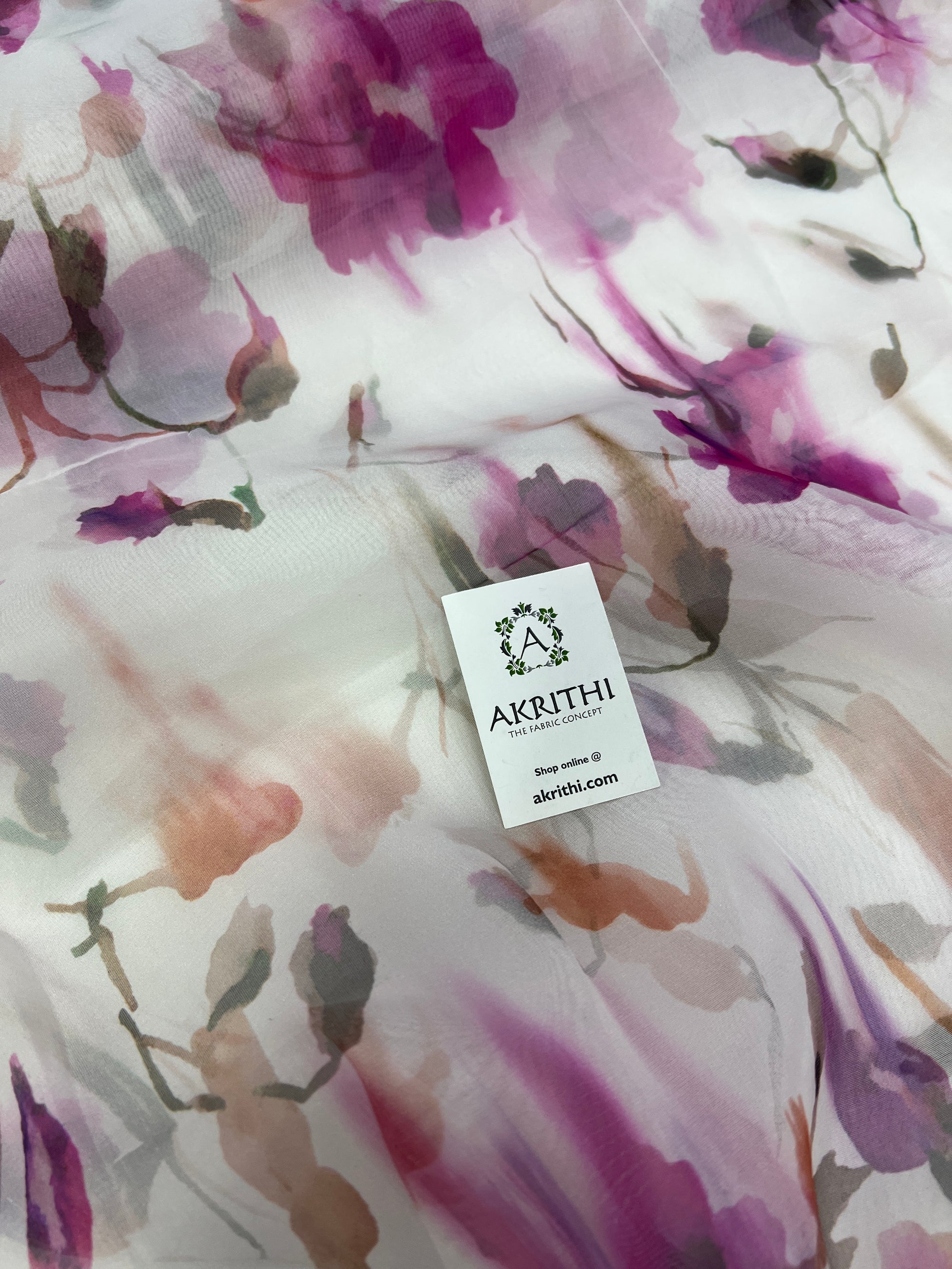 Digital floral Printed organza fabric