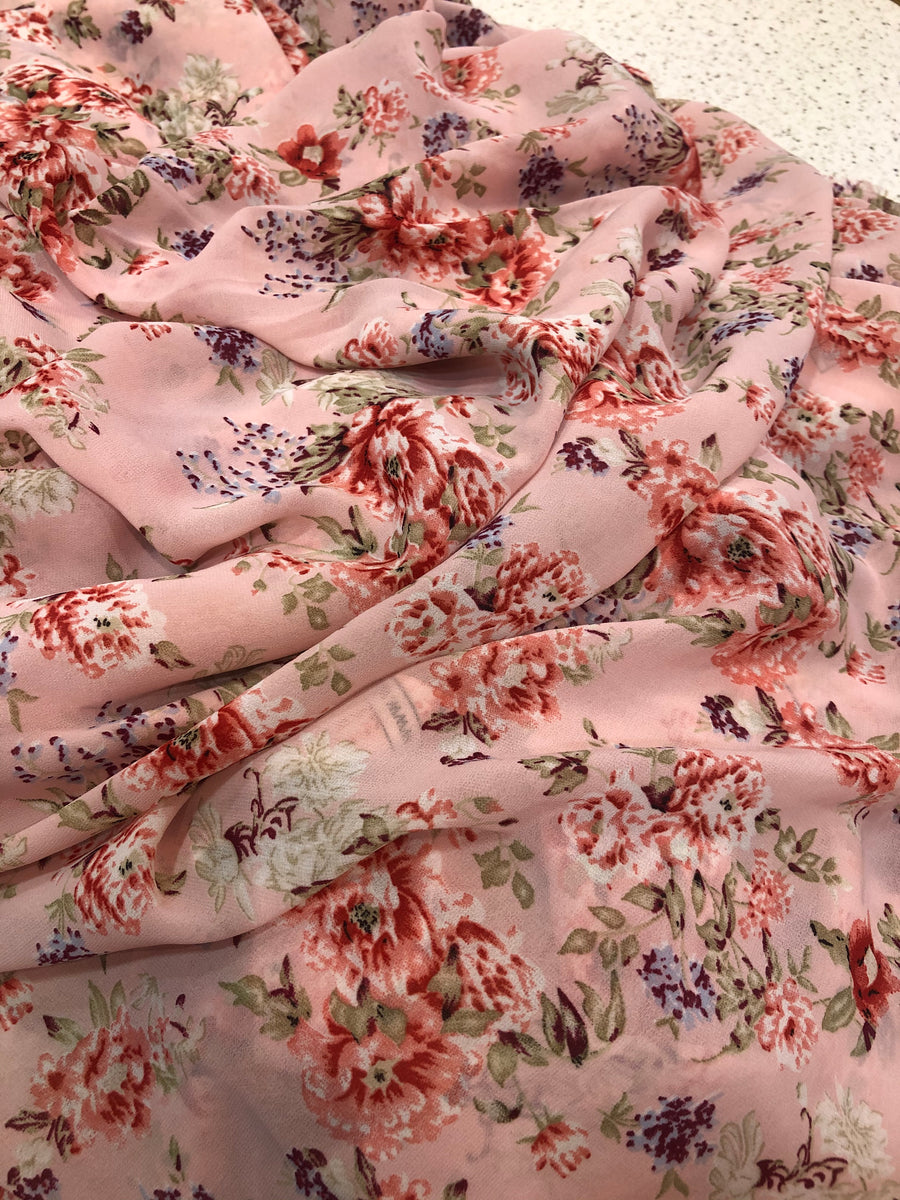 Digital floral Printed georgette fabric