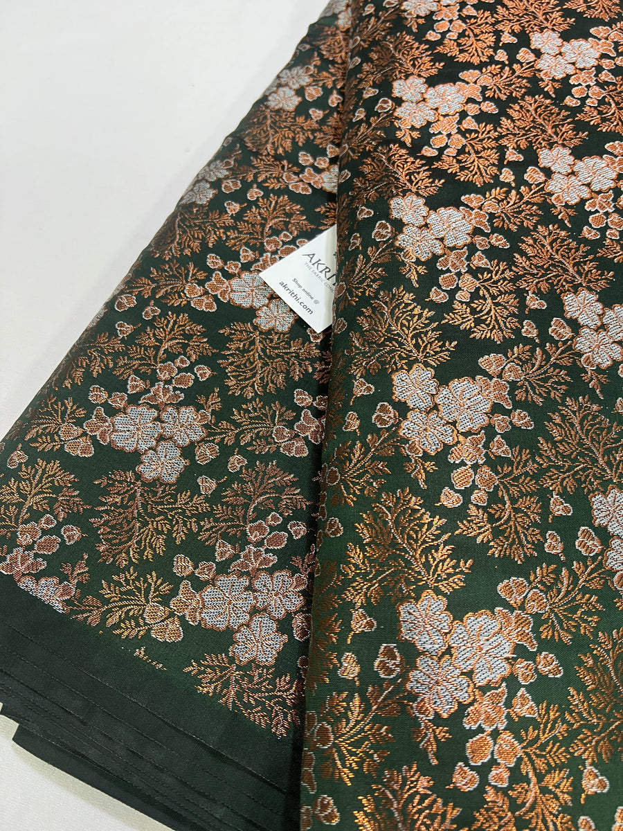 Banarasi brocade fabric with copper zari