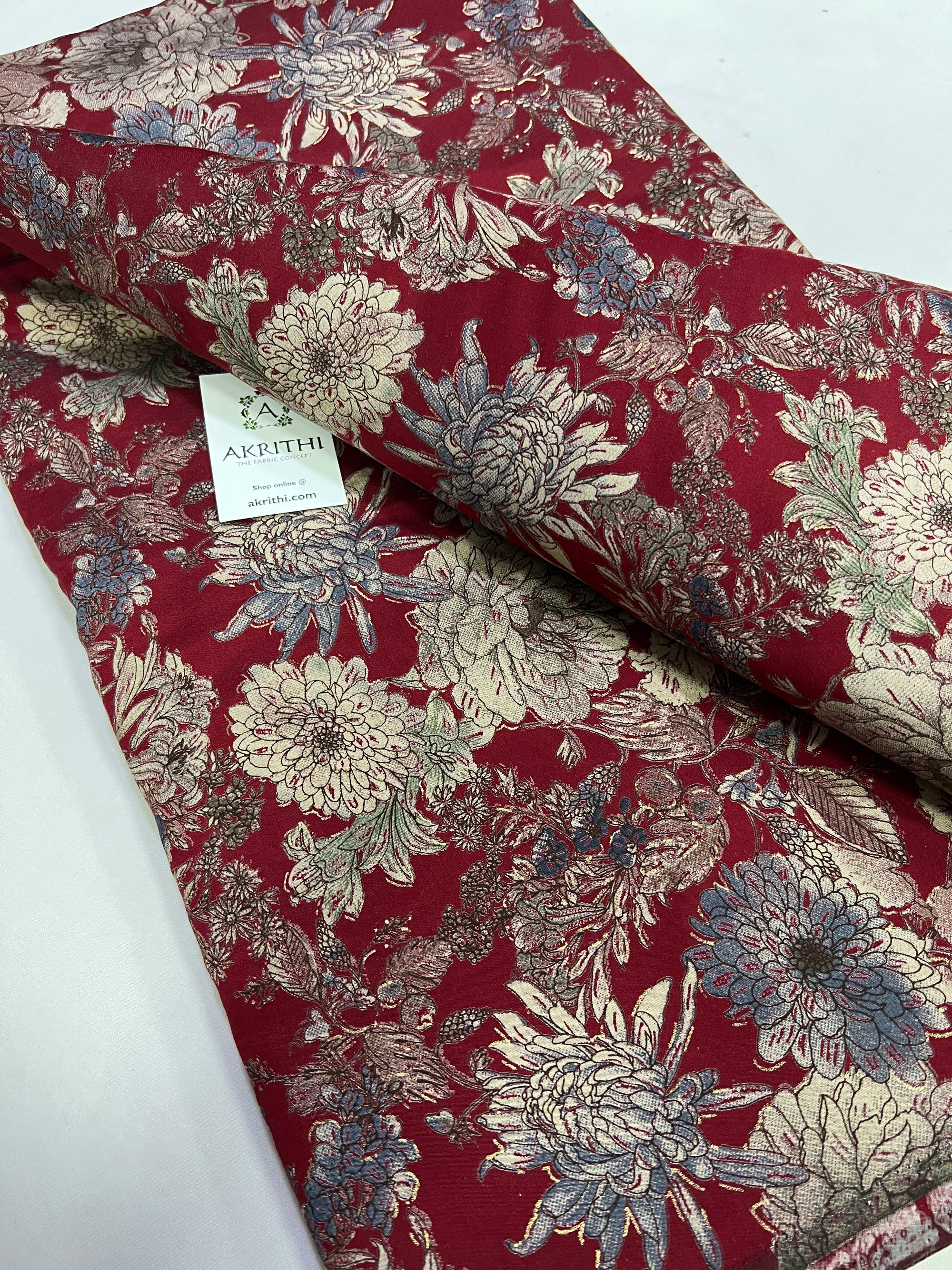 Printed silk fabric