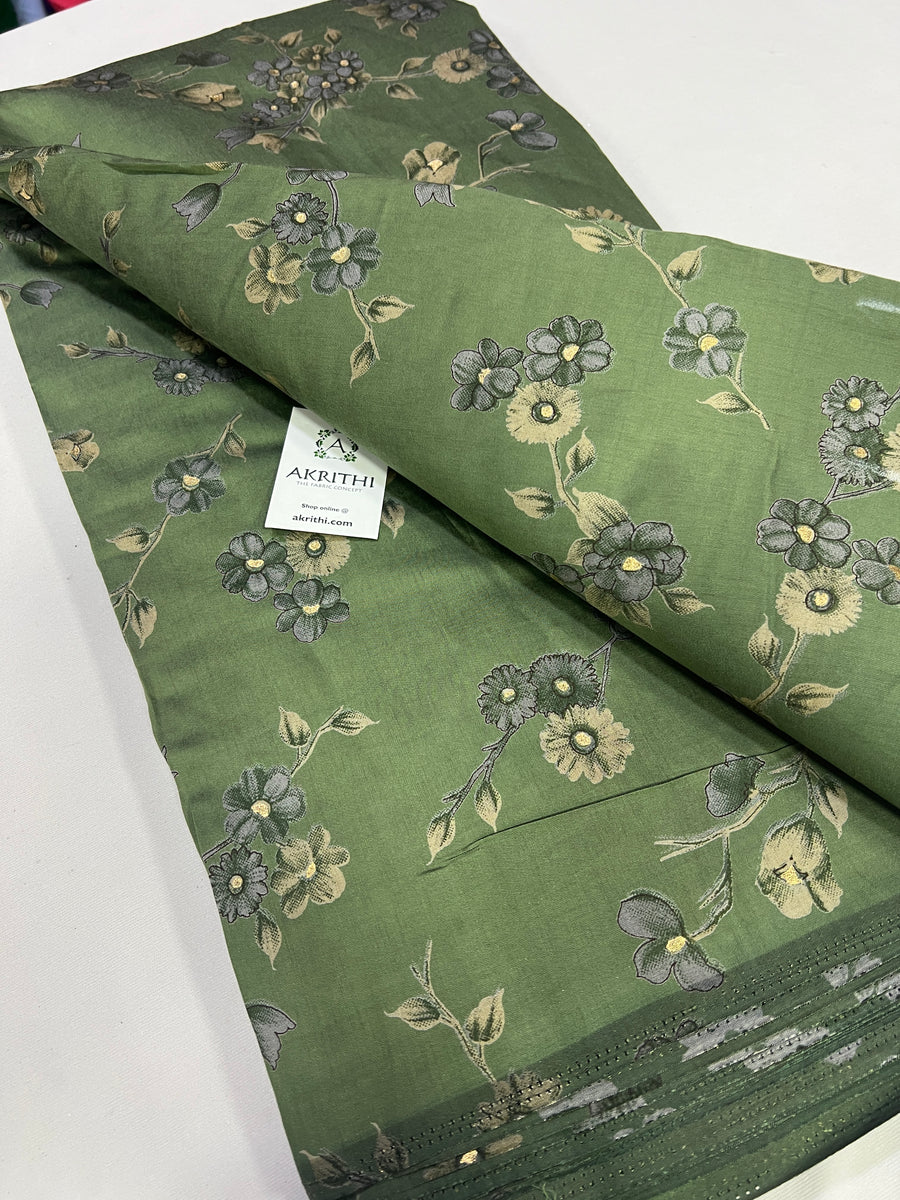 Digital printed silk fabric with foil