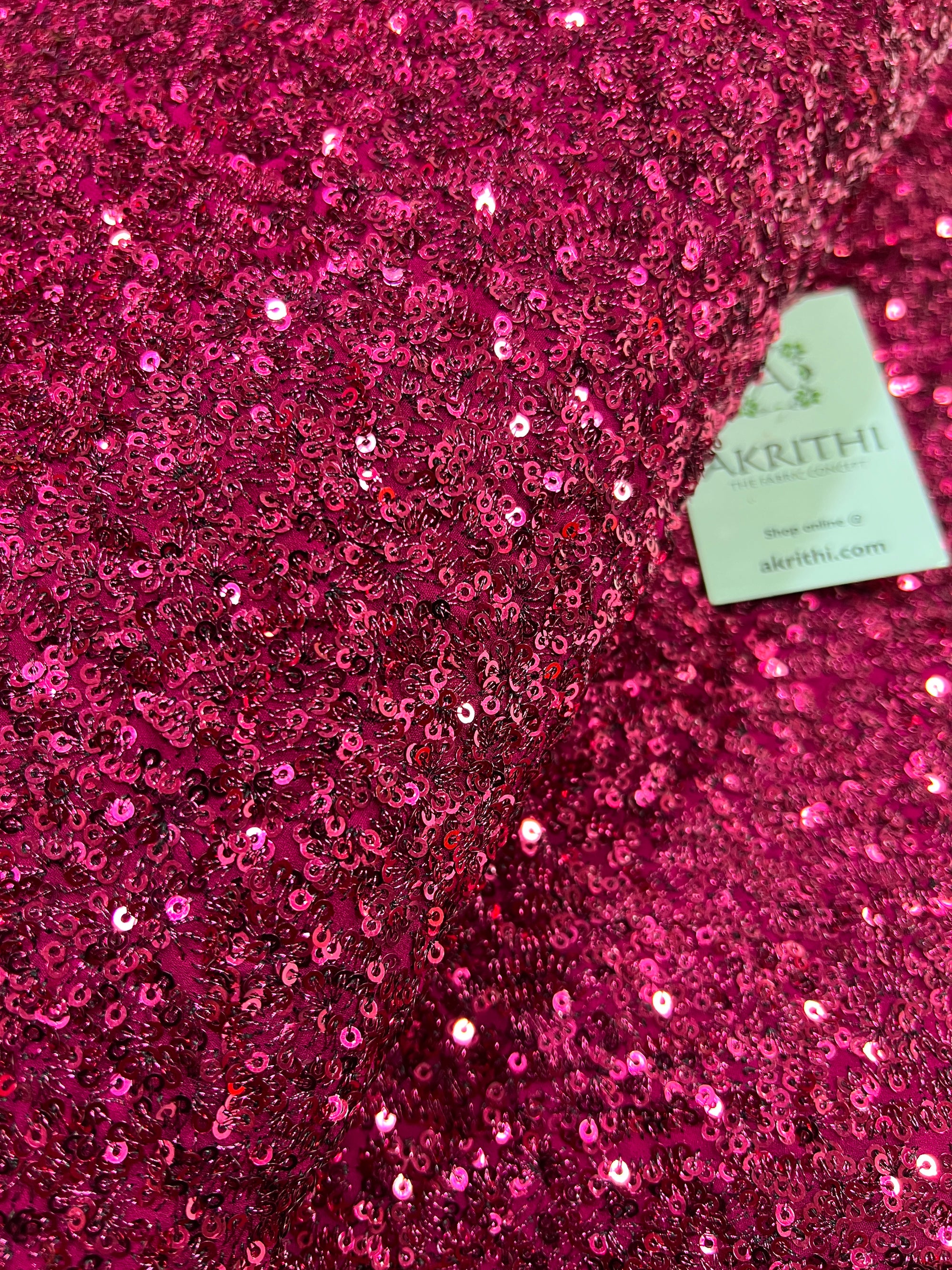 Sequins on pure georgette fabric