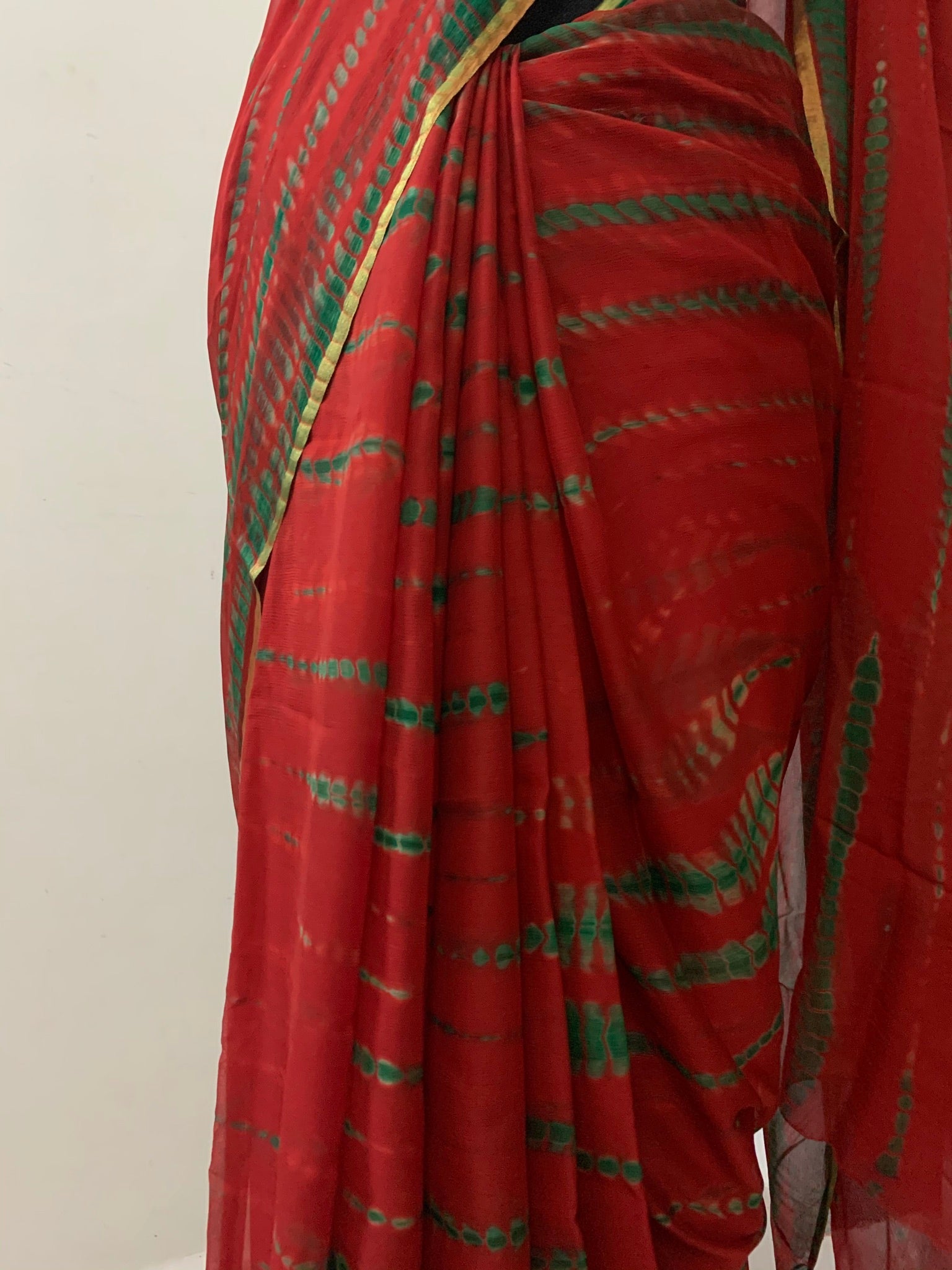 PURE CHIFFON SHIBORI TIE AND DYE SAREE