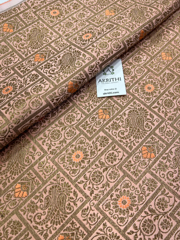 Banarasi brocade fabric peach