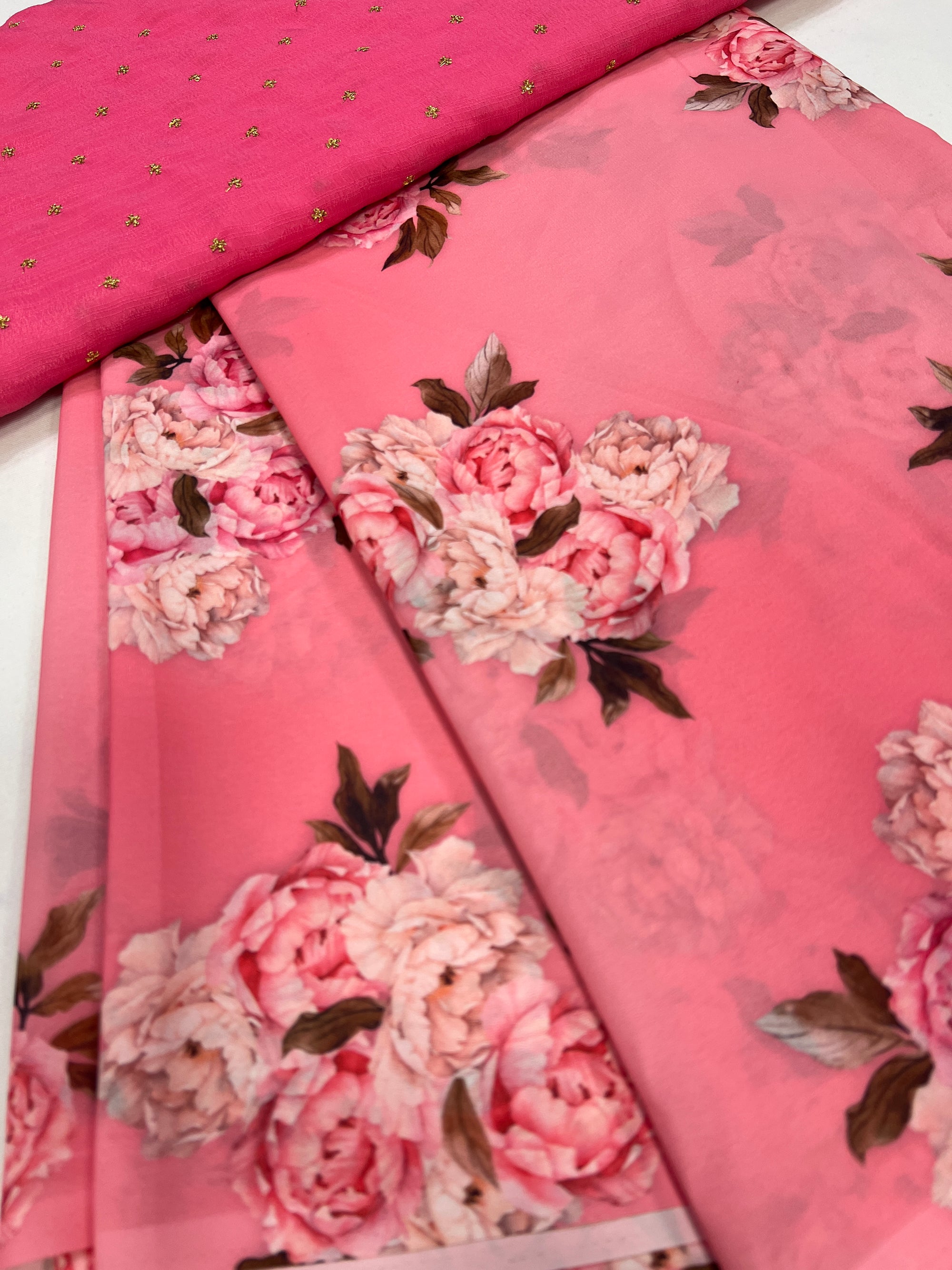 Digital printed georgette saree