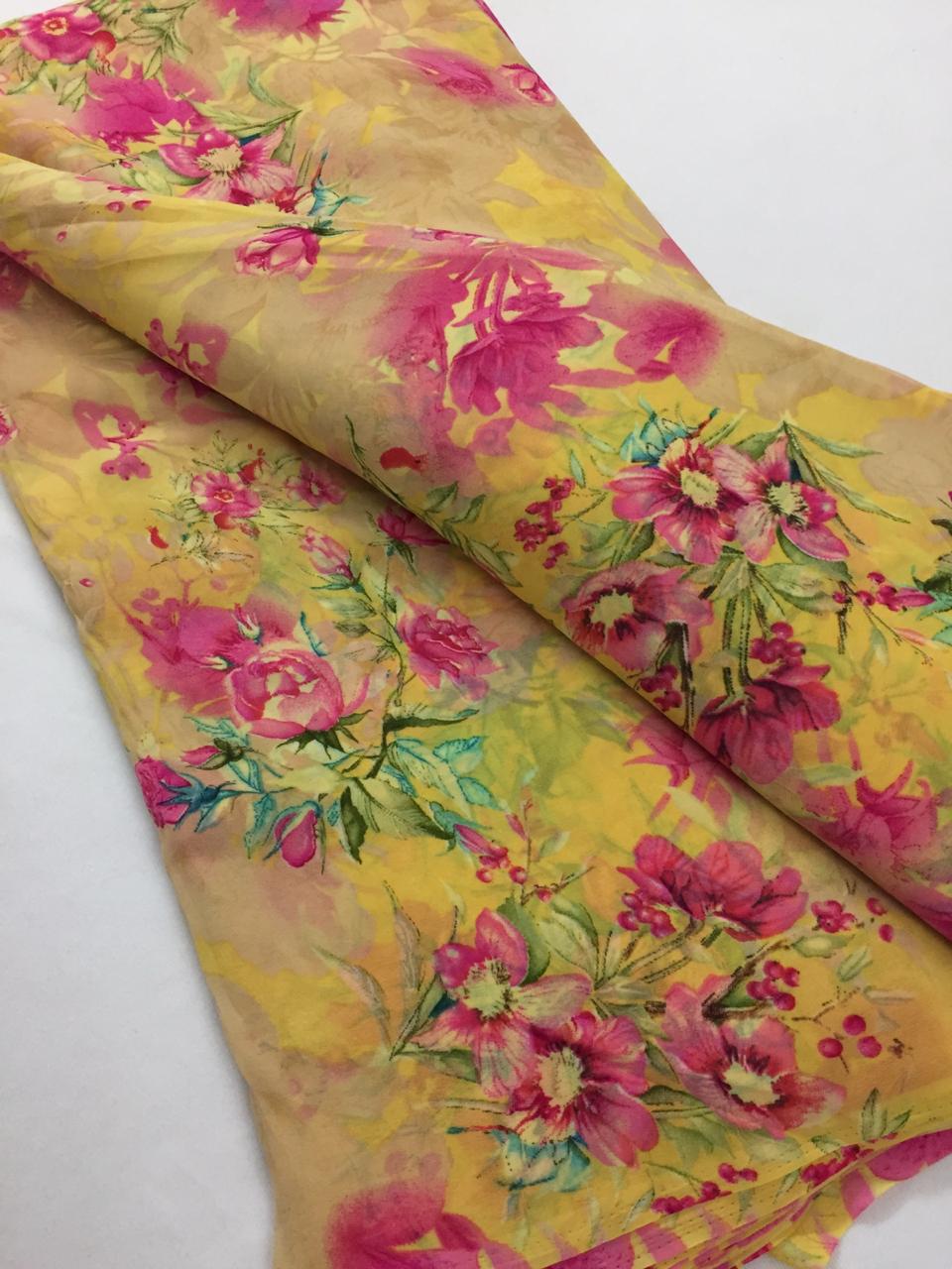 Printed georgette fabric