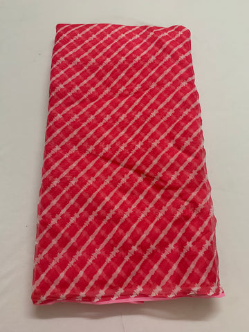 Digital Printed Gulabi pink organza fabric