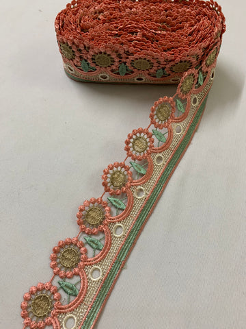 Embroidered lace 9 metres roll