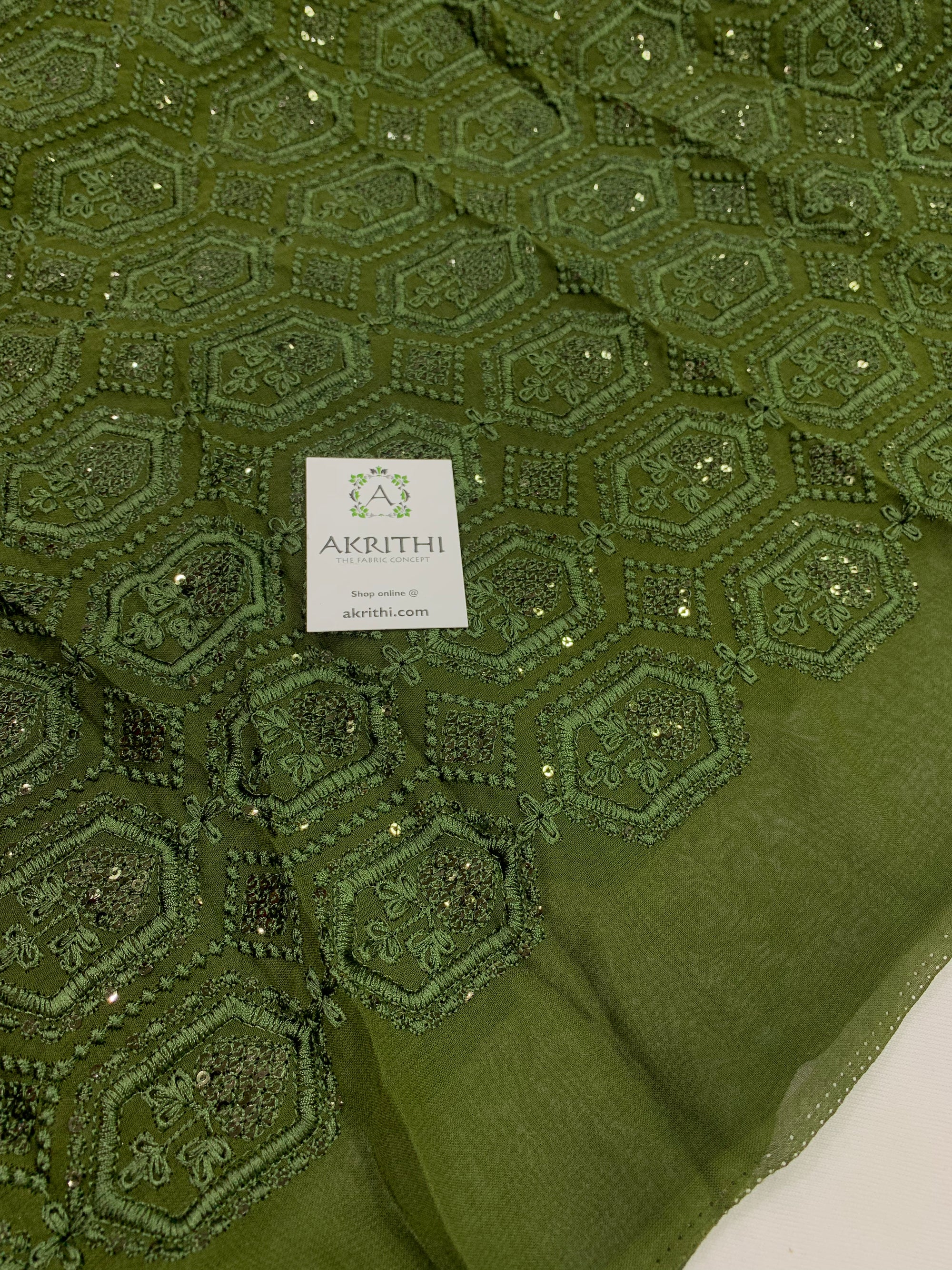 Embroidery on pure georgette fabric