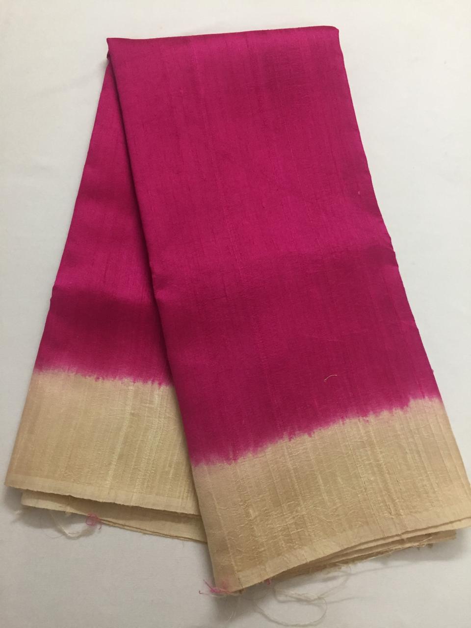 Pure dupion raw silk saree