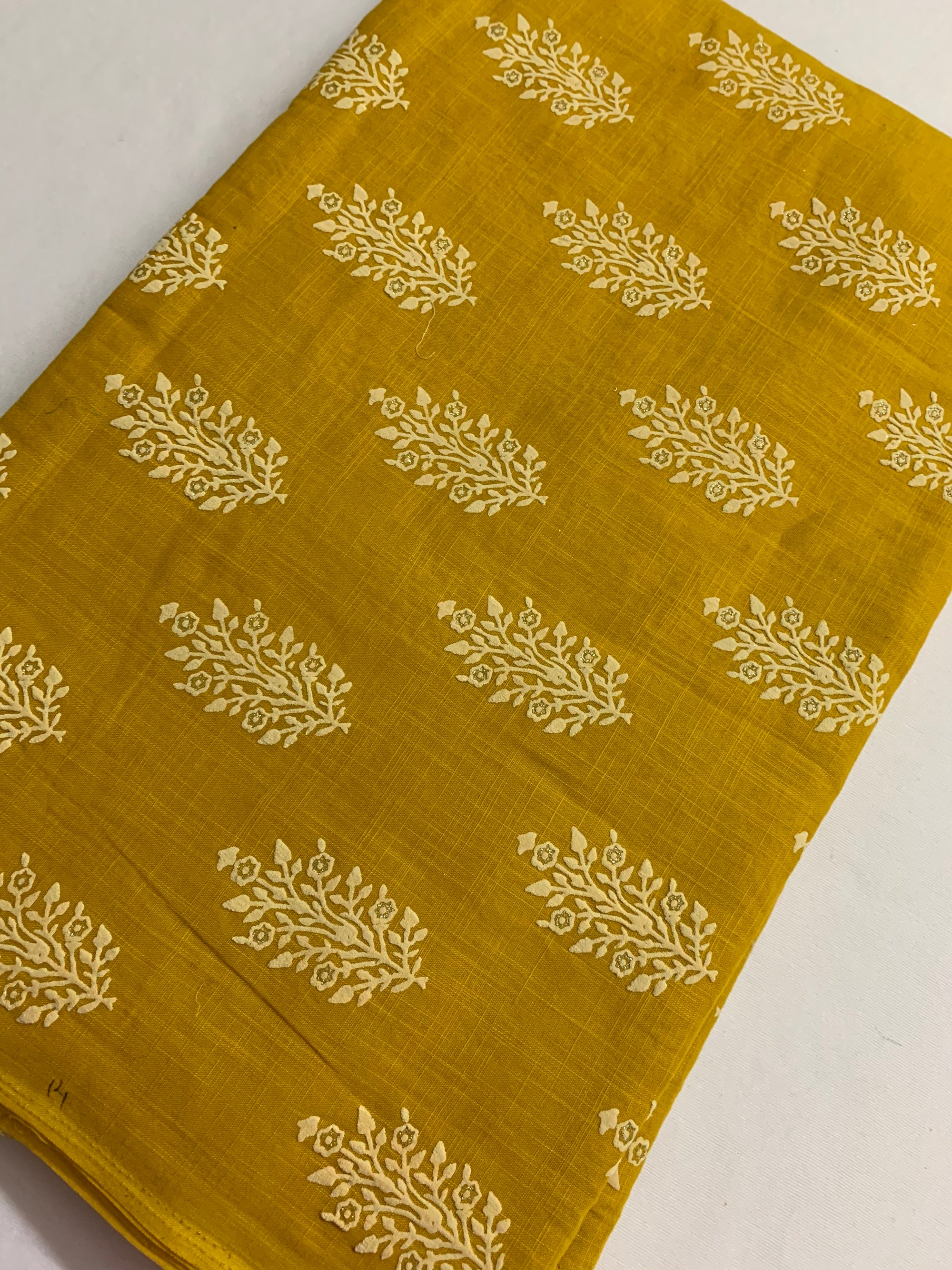 Printed slub cotton fabric