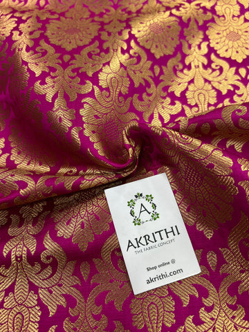 Banarasi brocade fabric magenta pink