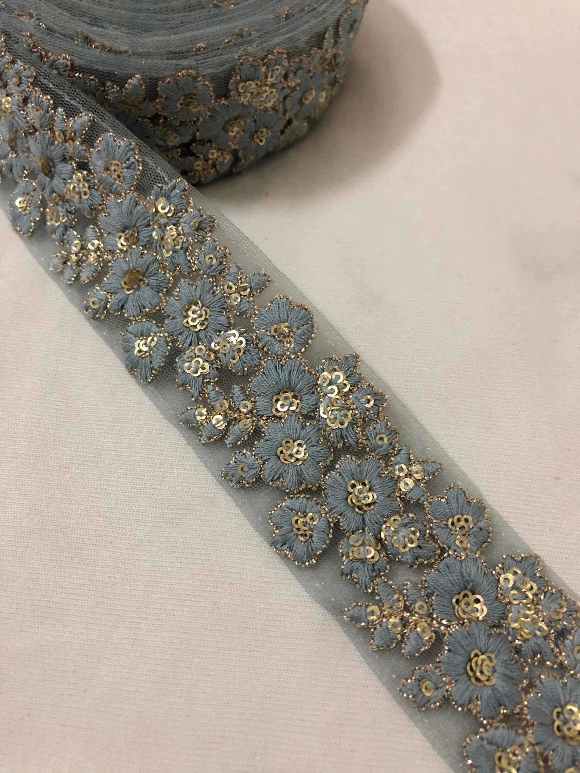Embroidered  lace 9 metres roll