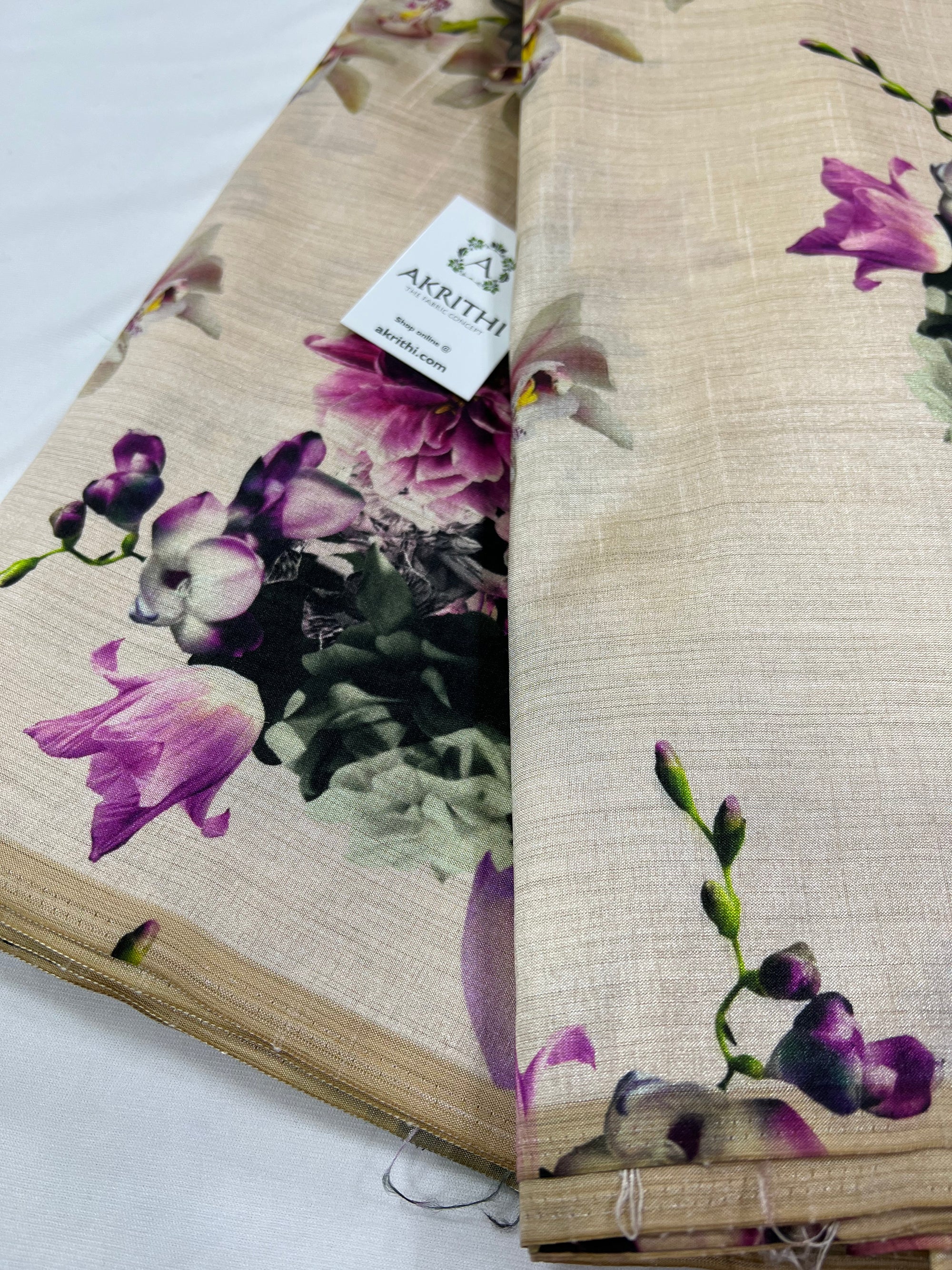 Printed silk fabric