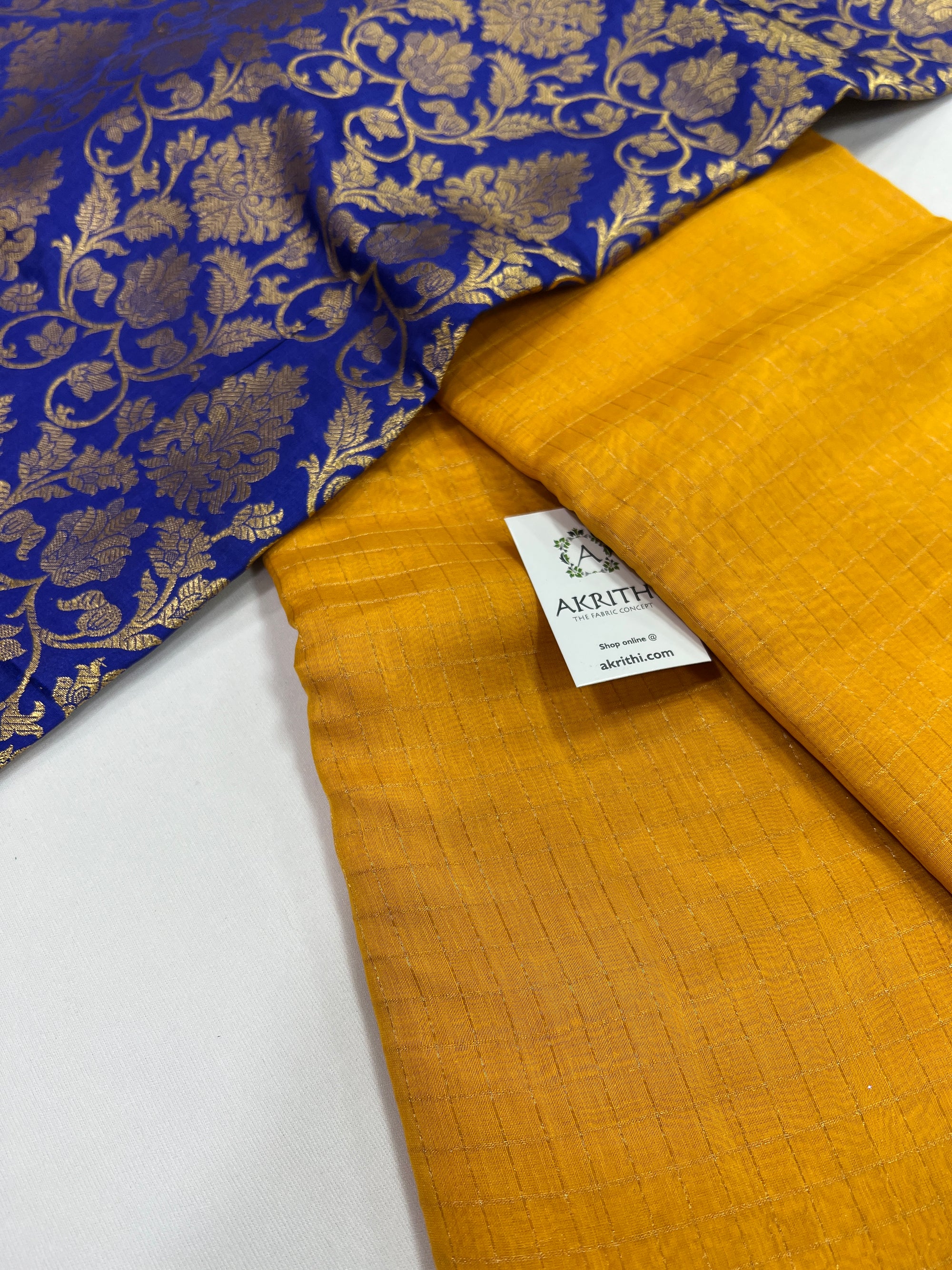 Pure chanderi checks saree with banarasi blouse