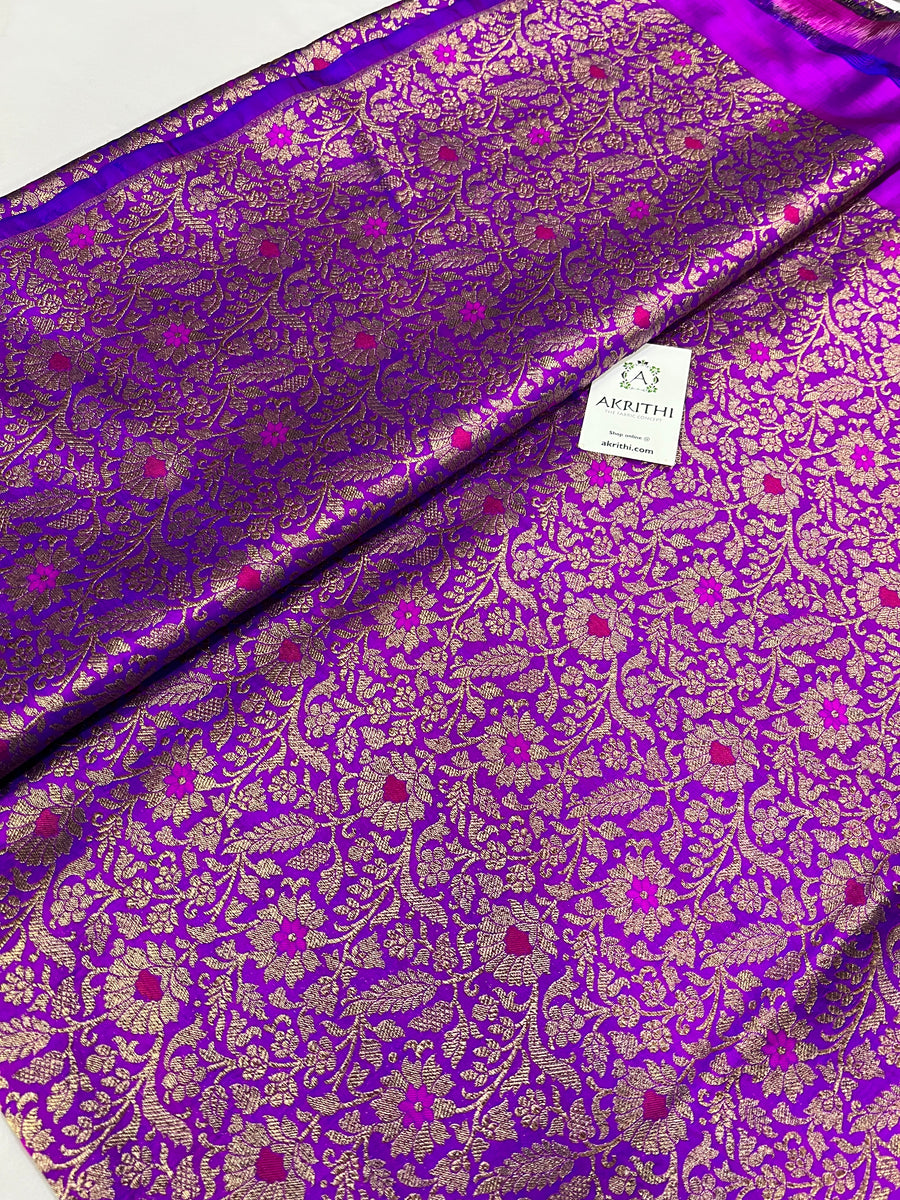 Pure silk Handloom Banarasi brocade fabric