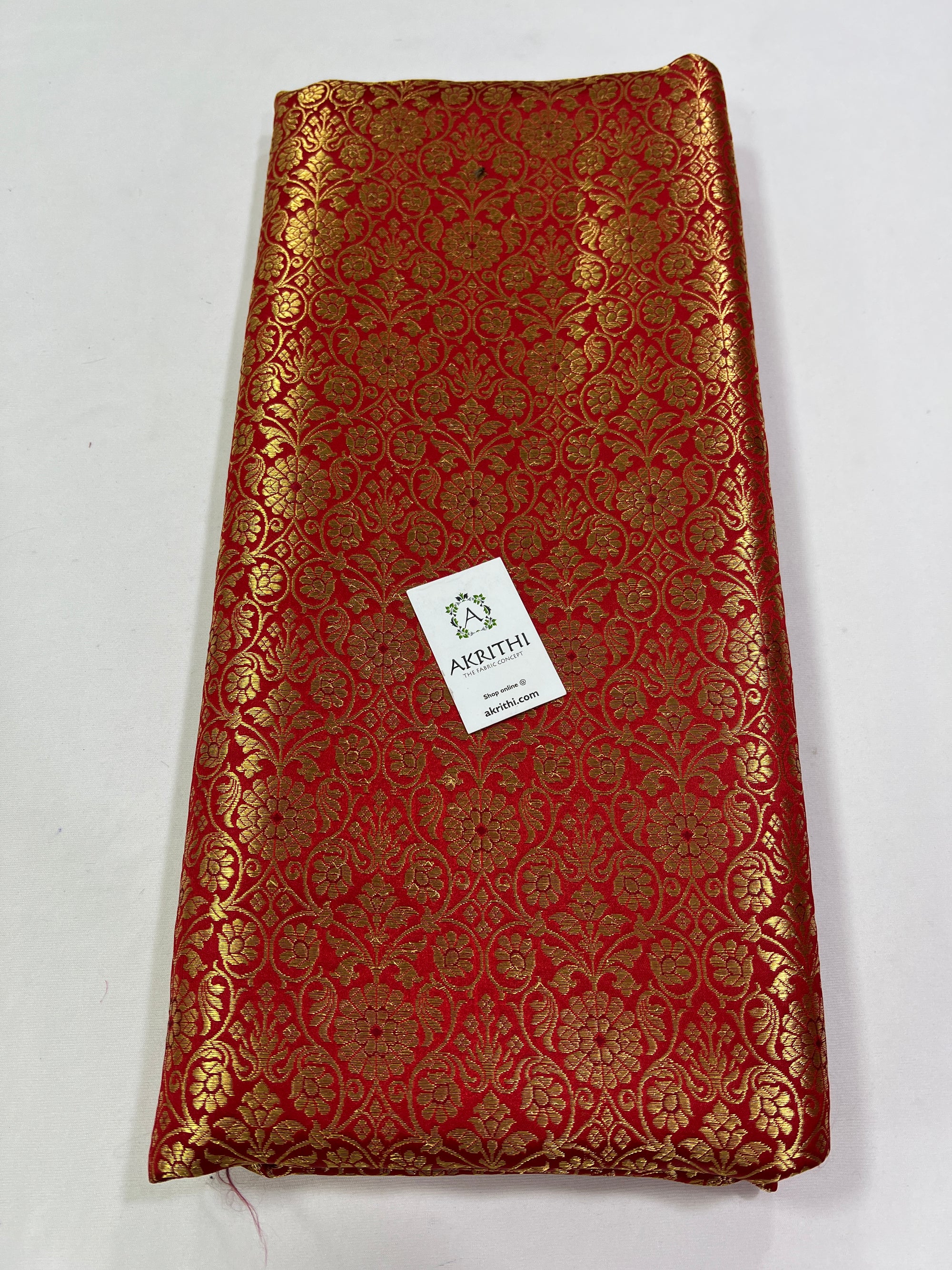 Banarasi brocade fabric red