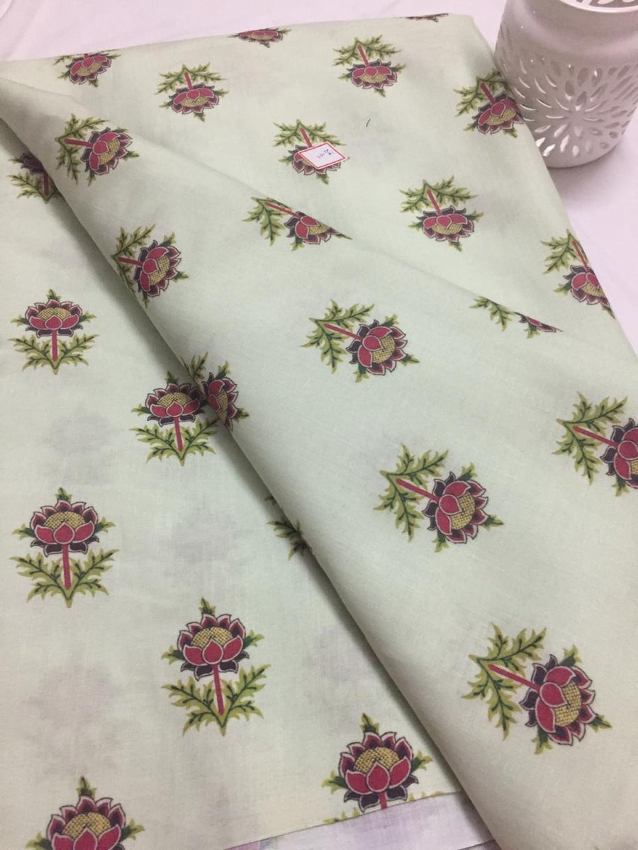 Printed Cotton slub fabric 80 cms cut