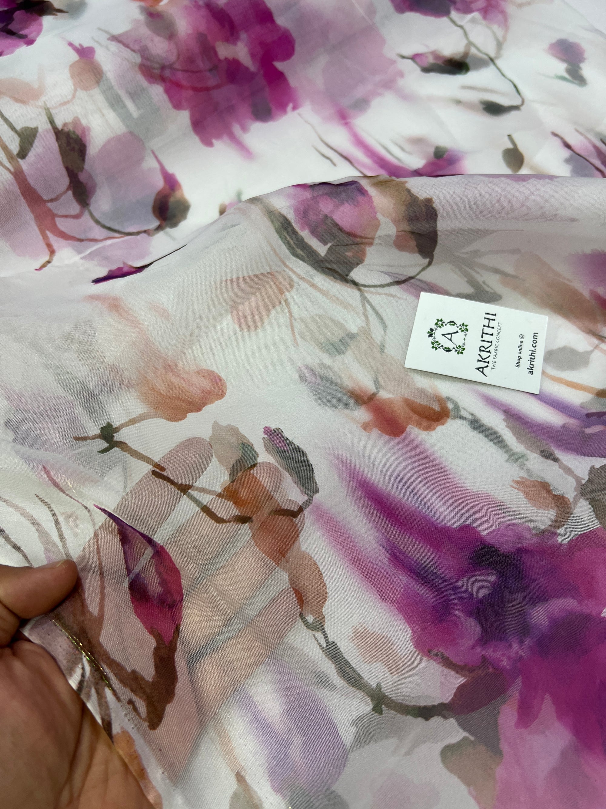 Digital floral Printed organza fabric