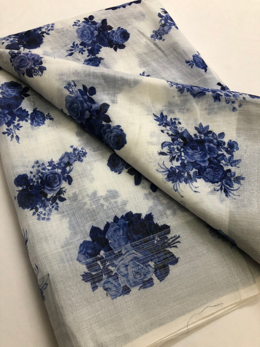 Floral Printed Linen fabric