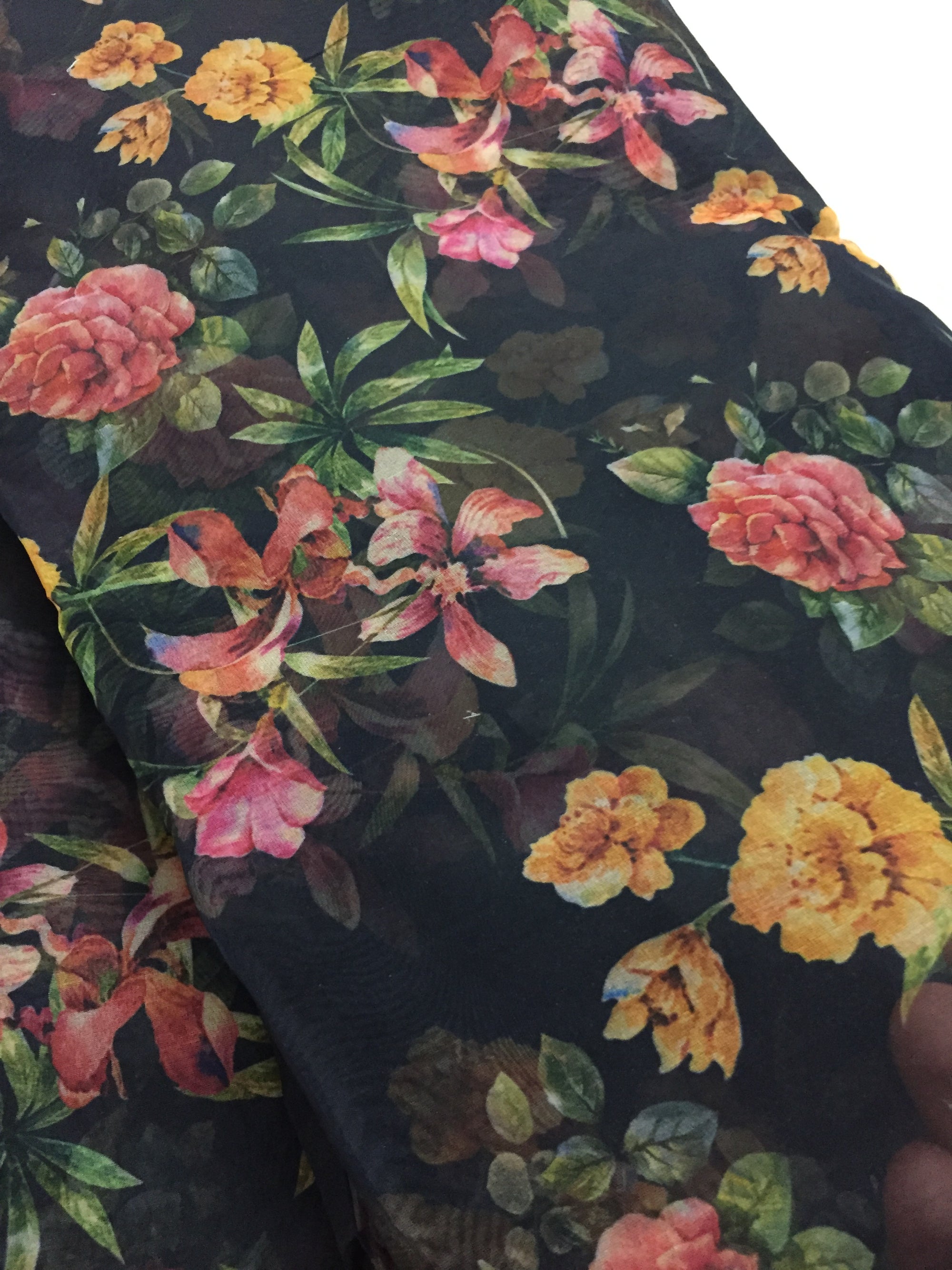 Printed organza fabric