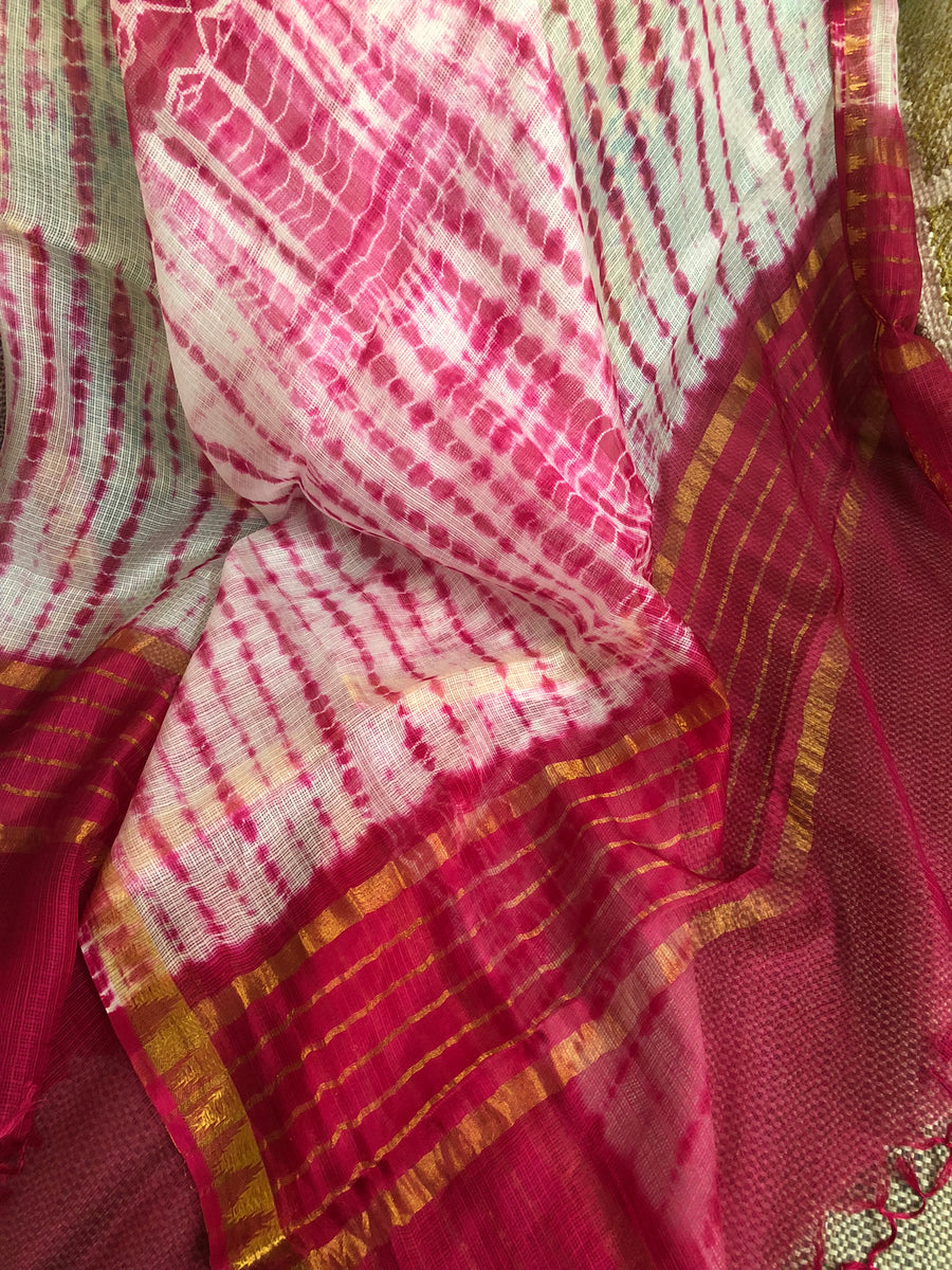 Tie and dye pure silk Kota Dupatta