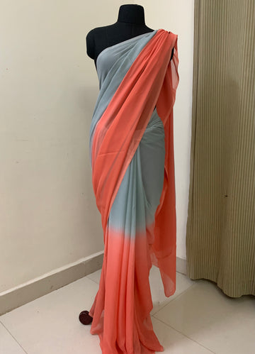 Shaded georgette saree