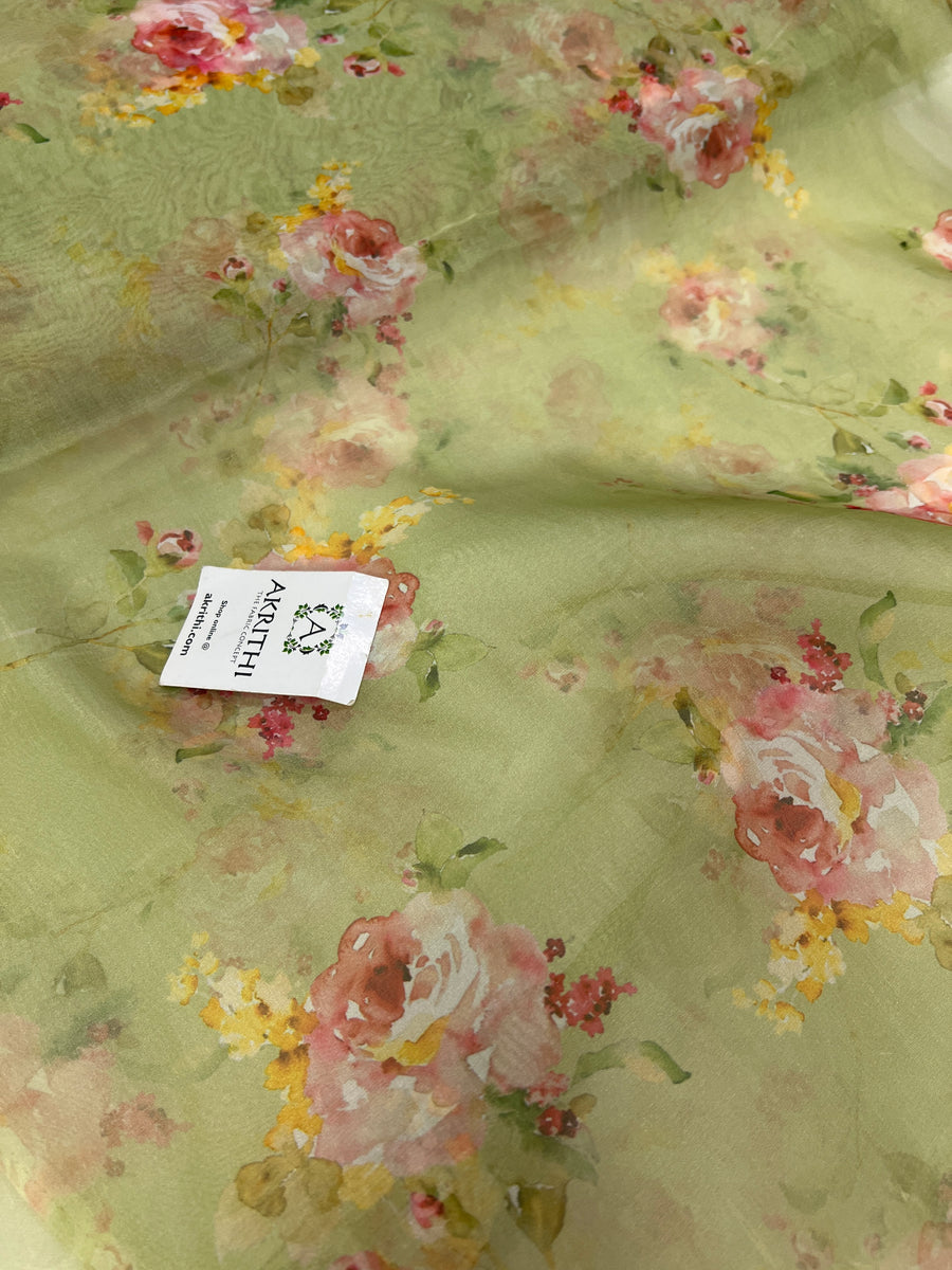 Digital floral Printed organza fabric