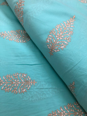 Gold foil Printed cotton fabric